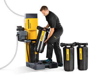 Patruunan venttiili estää nesteiden valumisen.