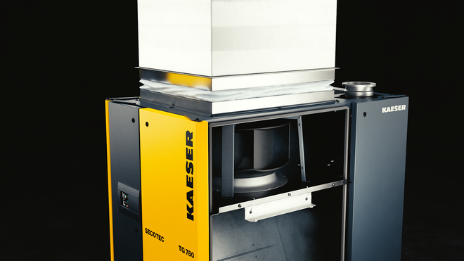 Uuden SECOTEC-jäähdytyskuivaimen innovaatio on radiaalituuletin.