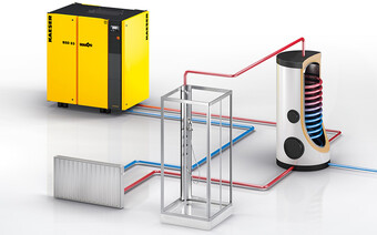 Lämmön talteenotto, joka on liitetty lämpimän veden tuotantoon tarkoitettuun järjestelmään