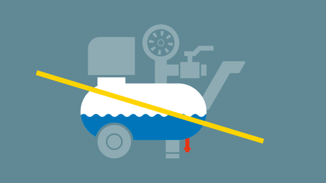 Muodostuva lauhde haihdutetaan i.Comp 3 -kompressorista uuden teknologian avulla.