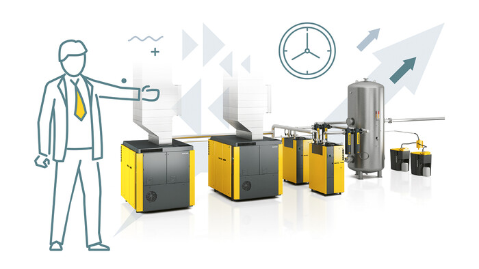 KAESERin asiantuntijat esittelevät lämmön talteenoton mahdollisuuksia.